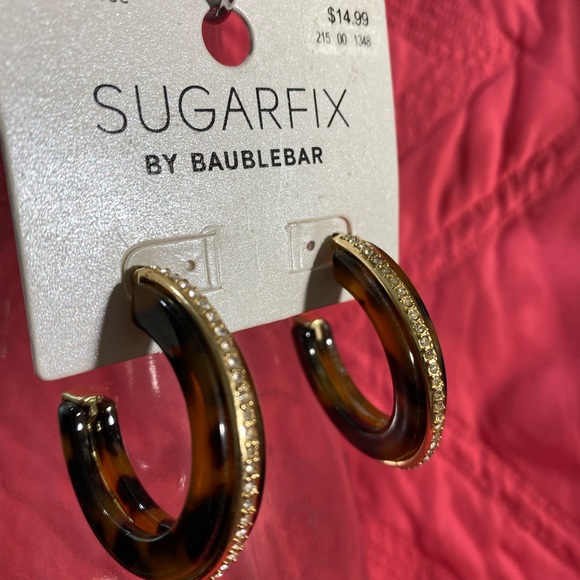 NWT SUGARFIX BY BAUBLEBAR TORTOISE AND GOLD EARRINGS - Picture 3 of 6